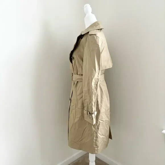 mango - NWT double breasted longline trench coat jacket belted waist tie tan - Picture 4 of 8